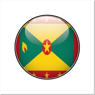 Grenada National Flag Glossy Button Posters and Art